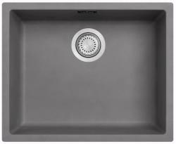 Ausmann Fibre lavello in cemento grigio 50x40cm da incasso, da appoggio e da installazione a filo con tappo automatico in acciaio inossidabile 1208971915