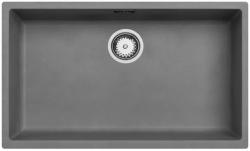 Ausmann Fibre cemento grigio grande lavabo sottotop, sopratop e a filo con tappo automatico in acciaio inossidabile 70x40cm 1208971920