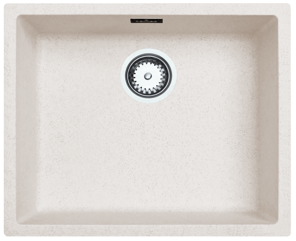 Ausmann Fibre lavello in sabbia bianca 50x40cm da incasso, sopra il piano e installazione a filo con tappo automatico in acciaio inossidabile 1208971930
