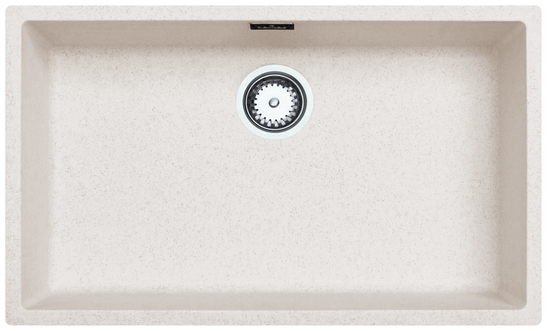 Ausmann Fibre sabbia bianca grande lavello 70x40cm da incasso, sopraelevato e a filo con tappo automatico in acciaio inossidabile 1208971935