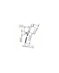 Set doccia a mano Huber Croisette con gancio appendiabiti e tubo doccia Cromato 63.07H.CR