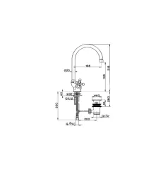 Cisal Arcana Ceramic Miscelatore per lavabo nostalgico Cromato AC00052021