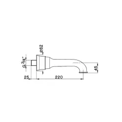 Becco di uscita Arcana Ceramic Cisal 220mm AR00024227