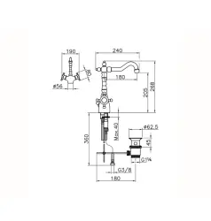 Huber Victorian Miscelatore termostatico per lavabo Cromato VTT5201021