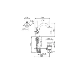 Huber Victorian Miscelatore classico per lavabo Cromato VT00051021
