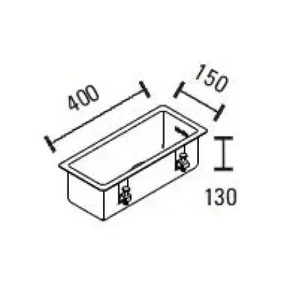 ABK Bingara lavello piccolo in acciaio inossidabile 15x40cm montaggio a filo sottopiano e  sopra il piano KS51015001 6300-BIN15fVI